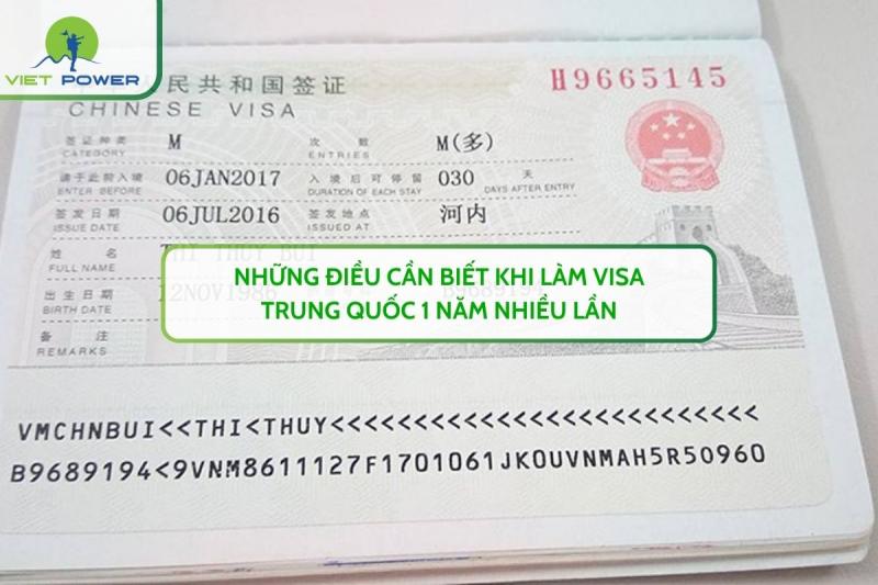 Những Điều Cần Biết Khi Làm Visa Trung Quốc 1 Năm Nhiều Lần